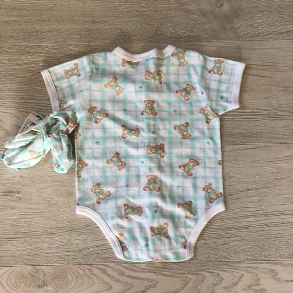 NWT Good News Teddy Bear 2 pc Matching Infant Onesie Set with Booties - Picture 10 of 14